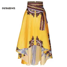 Горячая Распродажа Женская мода печать Инди фольклорная юбка асимметричная с высокой талией строчка Винтажная летняя длинная юбка красный желтый