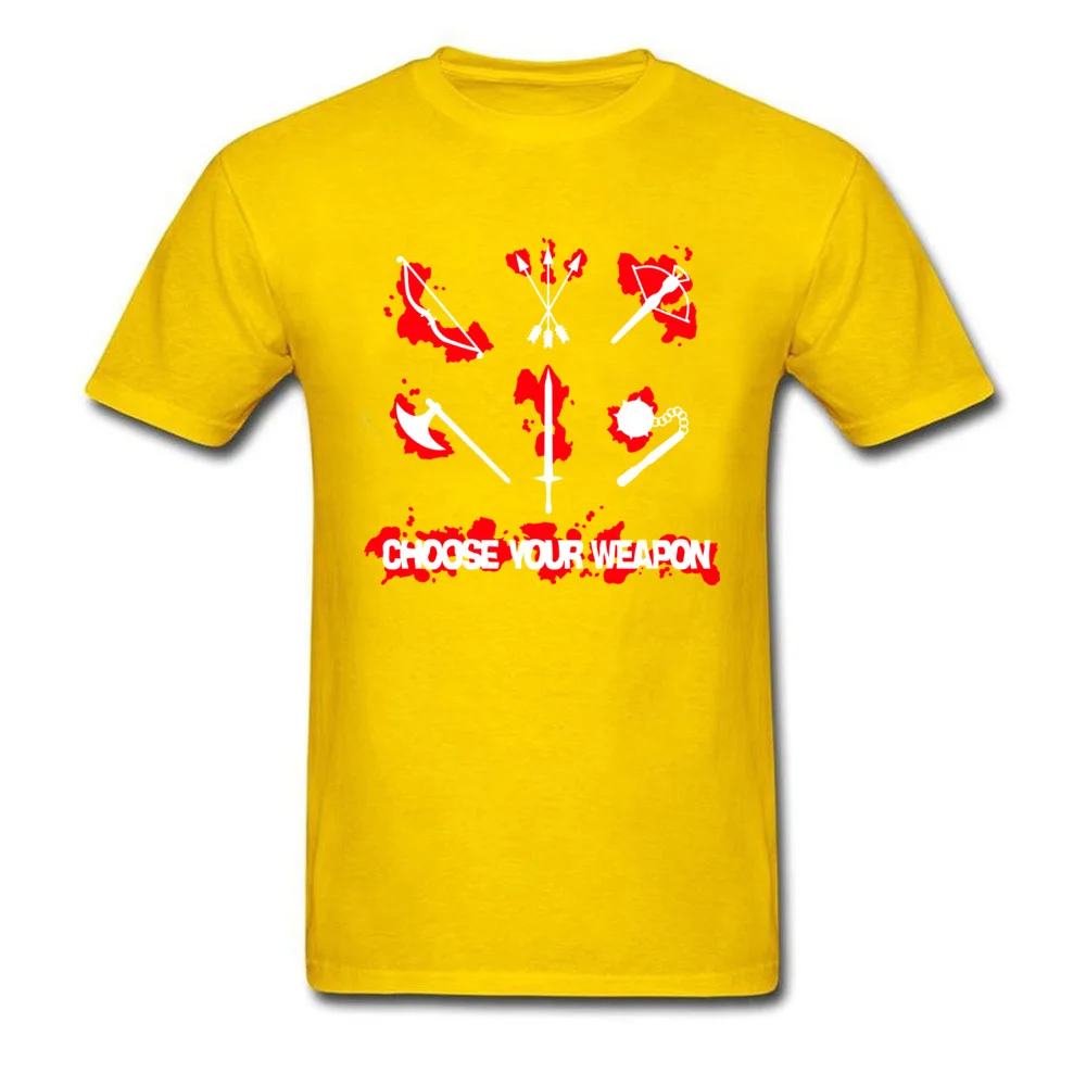 Plain Choose your Weapon Short Sleeve Top T-shirts Summer Fall Round Collar 100% Cotton Tops T Shirt for Men T-shirts Casual Choose your Weapon yellow