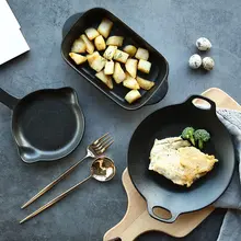 Креативная керамическая посуда, домашняя тарелка, блюдо, персонализированная тарелка, неправильное западное блюдо, миска для выпечки, противень