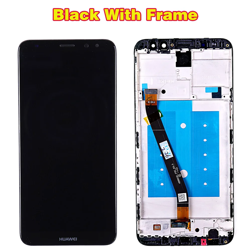 ЖК-дисплей huawei для huawei G10 RNE-AL00/G10 Plus/mate 10 Lite, сенсорный экран, дигитайзер, сенсорная рамка в сборе - Цвет: Black with Frame