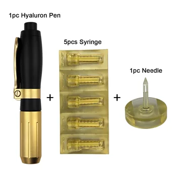 

Hyaluronic pen with 5pcs Syringe needle -free atomizer hyaluron injection pen wrinkle removal Anti Wrinkle Lifting Lip