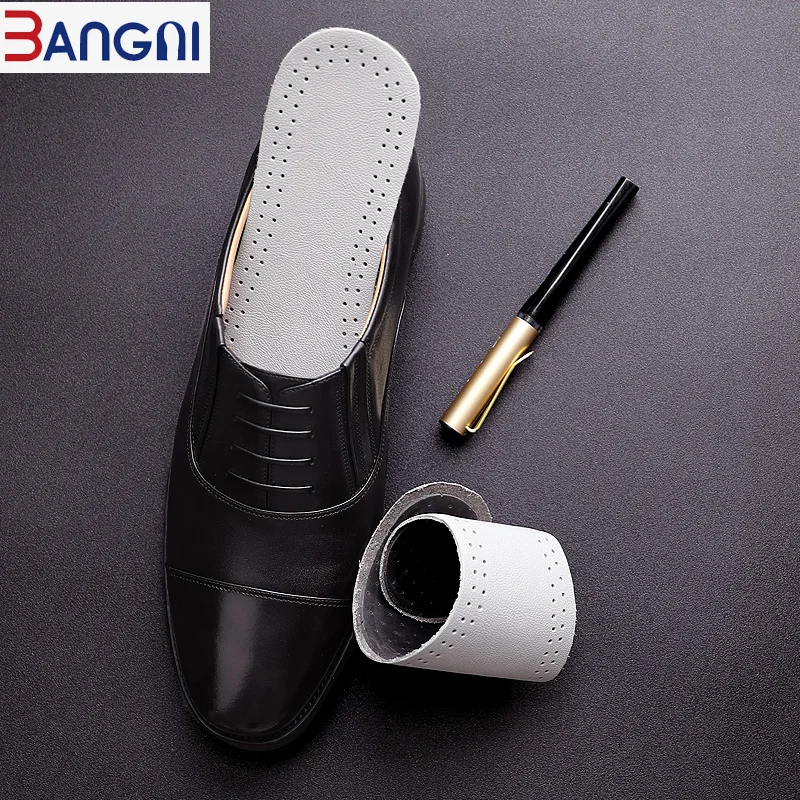 

3ANGNI 3MM Unisex Real Cowhide Leather Soft Breathable Light Weight Insoles For Women Men Leather Shoes