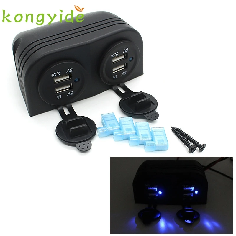 car styling 12V Car Truck Boat Accessory Dual USB Charger Power Adapter