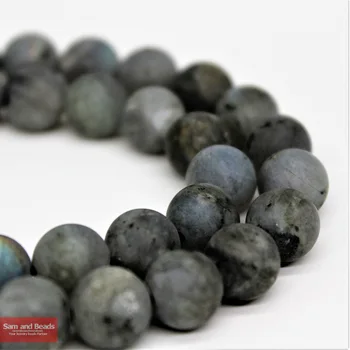 

Natural Stone Dull Polish Matte Black Spectrolite Labradorite Stone For DIY Bracelet Necklace 4-12mm MBLB01
