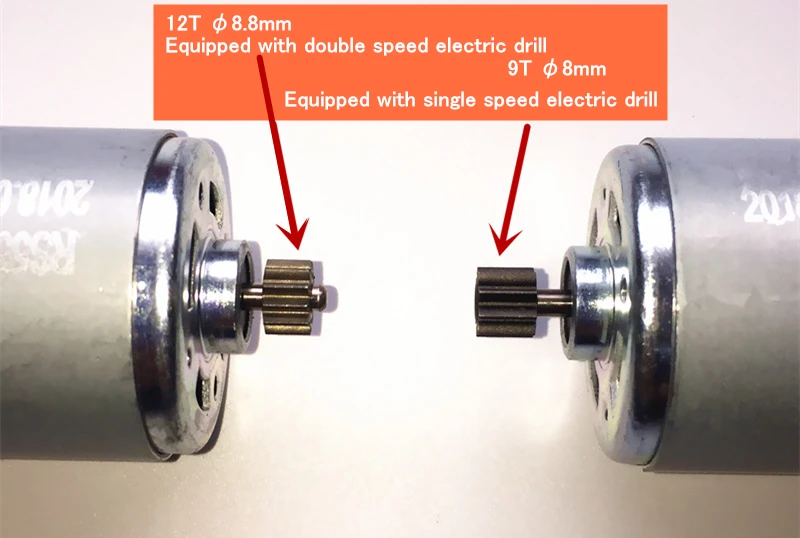 12 В двигатель аккумуляторной дрели 10,8 В 16,8 в 18 в 21 в 25 В литиевая электрическая дрель Замена двигателя RS550 с 9T 12T Шестерня 10 зубьев