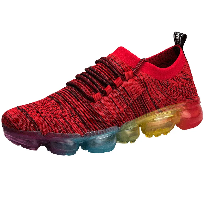 

Fashion Leisure Men Casual Shoes Mixed Colors Air Mesh Lace-up Flat Vulcanize Shoes Sewing SpringAutumm Breathable Boys Sneakers
