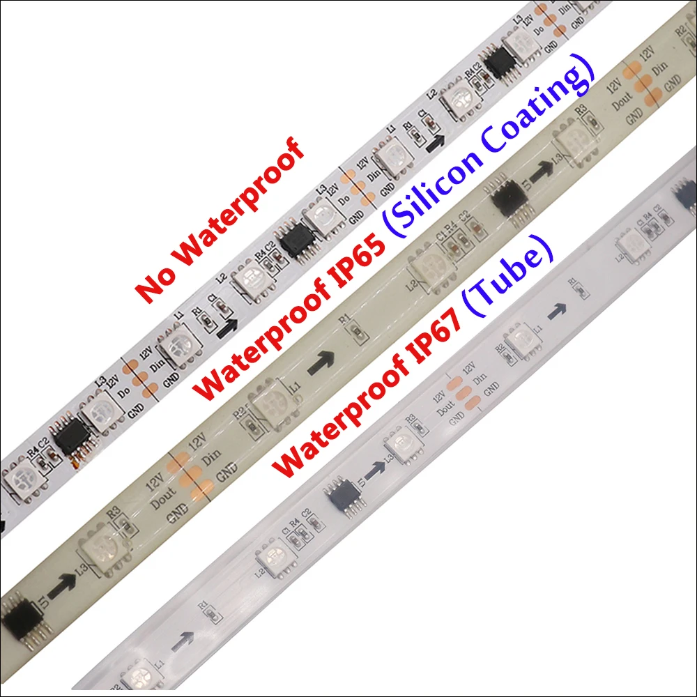 DC12V WS2811 Led RGB полосы с 133 управление 5050 SMD адресуемый 30/60 светодиодов/m Пиксели внешний 1 IC control 3 светодиода 1 м 5m16. 5ft