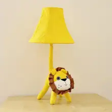 Коттедж с изображением героев мультфильмов, для милая Ткань животного Лев Led E27 диммер настольная лампа с пультом дистанционного управления Управление для малыша настоящий подарок 1176