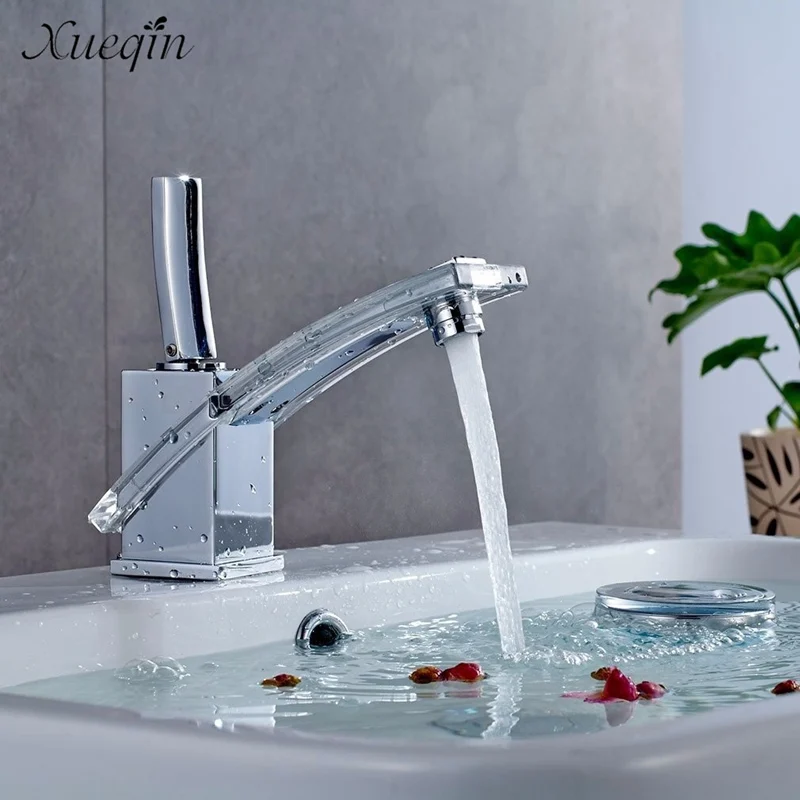 

Xueqin Unique Design Chrome Finished Kitchen Basin Sink Water Faucet Mixer Tap Single Handle Cold Bathroom Faucet