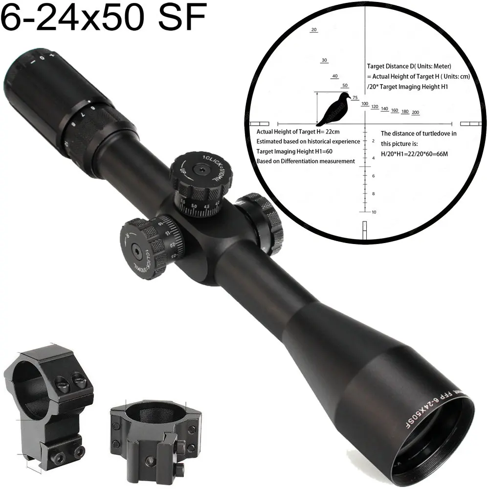Ohhunt FFP 6 24x50 SF первый фокусный охотничий прицел для самолета боковой Параллакс