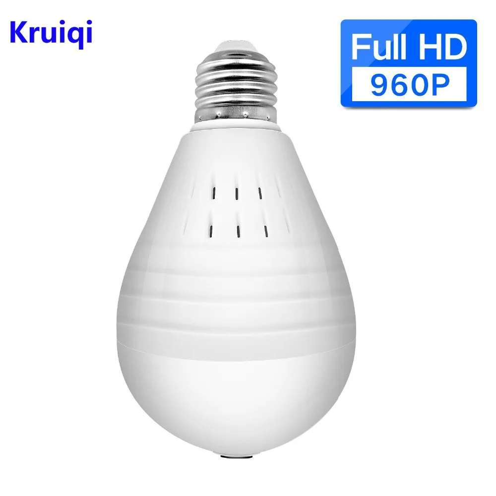 Kruiqi Wifi Light Bulb Security Camera with 1080P 960P HD Motion