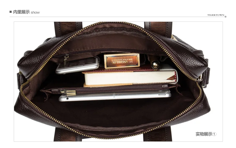 TIGERTOWN, брендовая Новинка, мужская сумка из натуральной воловьей кожи, сумка через плечо, портфель, сумка для ноутбука, кошелек