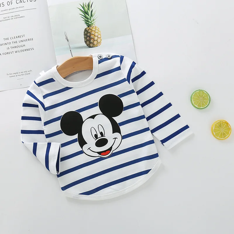 Новая детская хлопковая футболка с длинными рукавами демисезонная простая футболка для мальчиков и девочек
