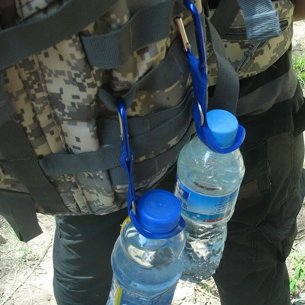 Карабин держатель бутылки воды Кемпинг Туризм алюминиевая резиновая Пряжка крючок высокое качество