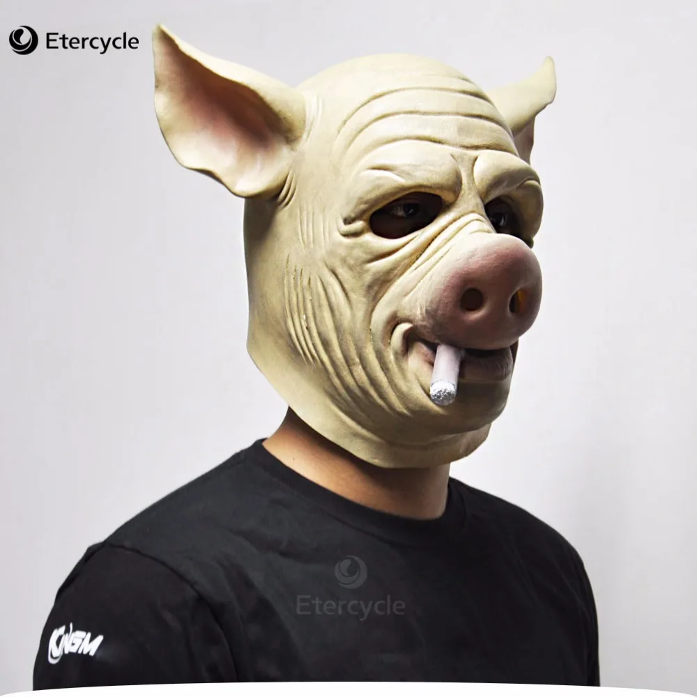 Cigar Hog Mask Game H1Z1 Kill of the King Cosplay Full Head Latex Pig
