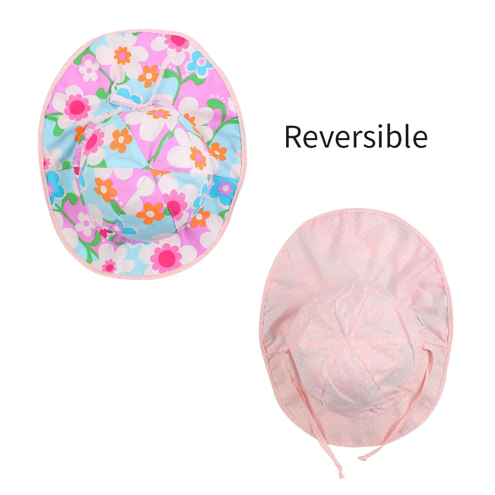 Floral Print Baby Sun Hat Infant Toddler Girls Summer UV Protection Cap withWide Brim and Neck Guard Ultra-Thin Breathable Cool (6)