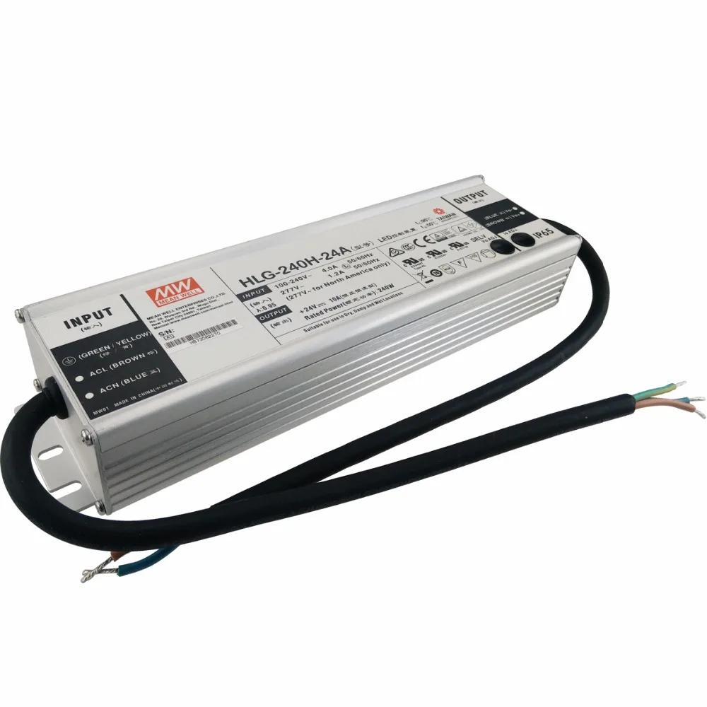 POWERNEX MEAN WELL NEW HLG-240H-24 24V 10A 240W LED Driver Power Supply 