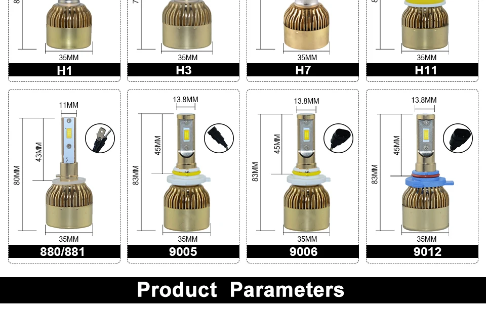 car headlight car bulb LED lamp H 4 H7 (12)