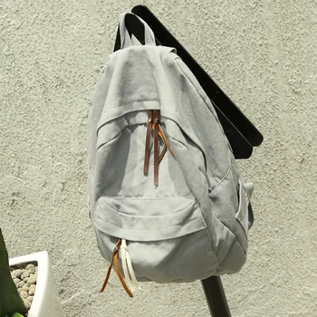 

Japanese water washed cowboy canvas, shoulder bag female simplified Korean version, student bag art travel backpack retro SS-002