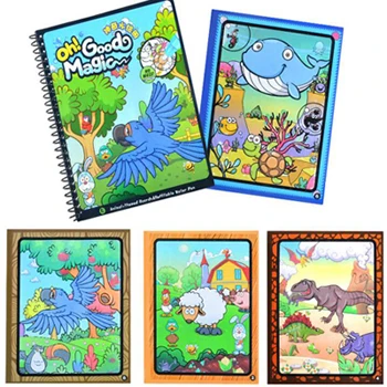 Волшебные акварельные игрушки набор книга с ручкой/Интимная книжка-раскраска планшет для рисования водой Рисование игрушки для детей дети ребенок - Цвет: A