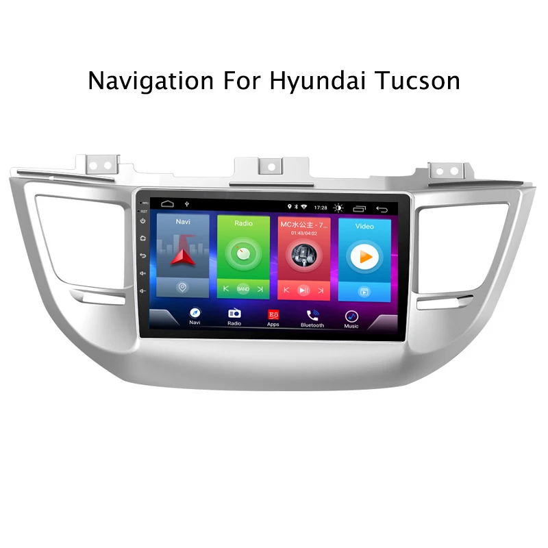 Top Full Touch Car Android 8.1 Radio Player For HYUNDAI Tucson IX35 2015 Vehicle GPS Navigation Video Multimedia Built In Bluetooth 1