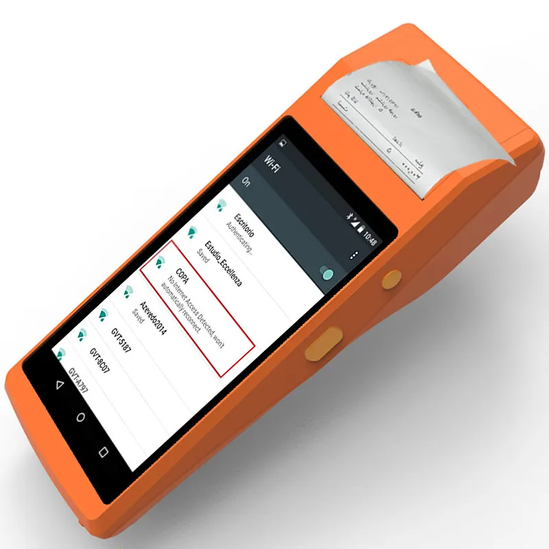 Android КПК со встроенным термопринтером 5,5 дюймовый сенсорный экран smart NFC 1D 2D сканер штрих-кодов КПК на базе Android терминал