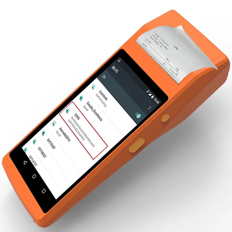Android PDA with built in thermal printer 5.5 inch Touch screen Smart NFC 1D 2D barcode scanner handheld Android PDA Terminal