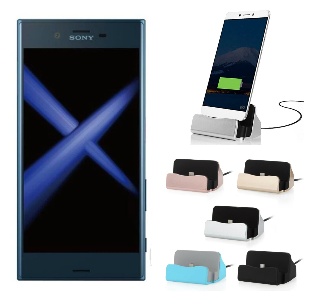 Nejprodávanější dokovací stanice USB typu C pro Sony Xperia XZ X Kompaktní XZ Premium XZs Dokovací stanice USB C Dokovací stanice základny