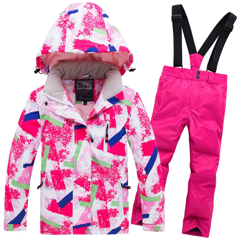 

Dollplus New 2019 Winter Sports Suit for Boy Girls Ski Jacket and Pants Children's Clothing Baby Boys Sports Warm Suit Thicker