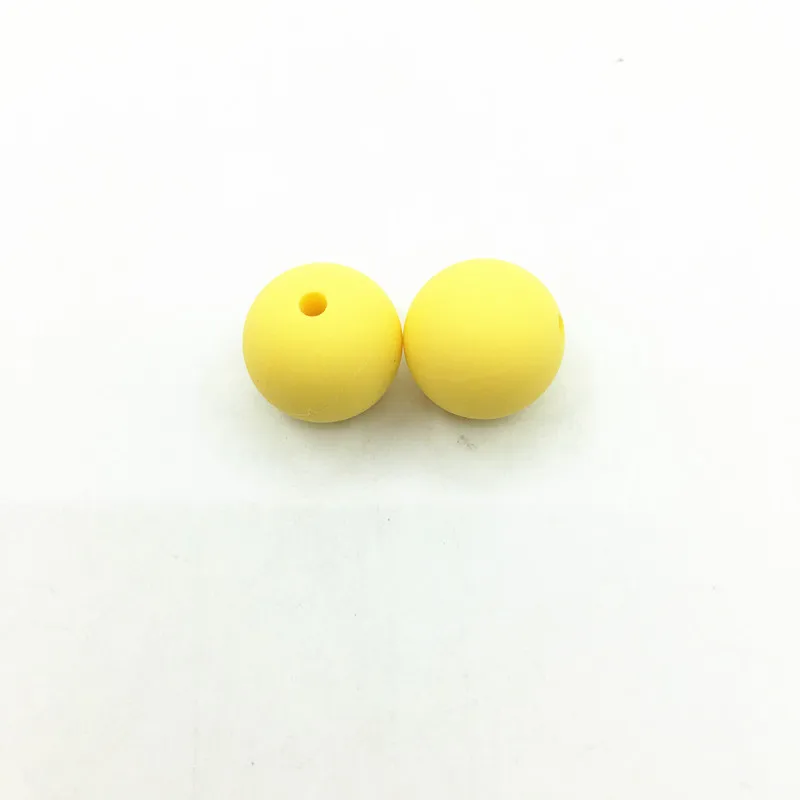 Силиконовые бусины 15 мм 50 шт./партия ожерелье-прорезыватель детский Прорезыватель игрушка силиконовый без бисфенола А жевательные Подвески новорожденный уход аксессуар - Цвет: yellow
