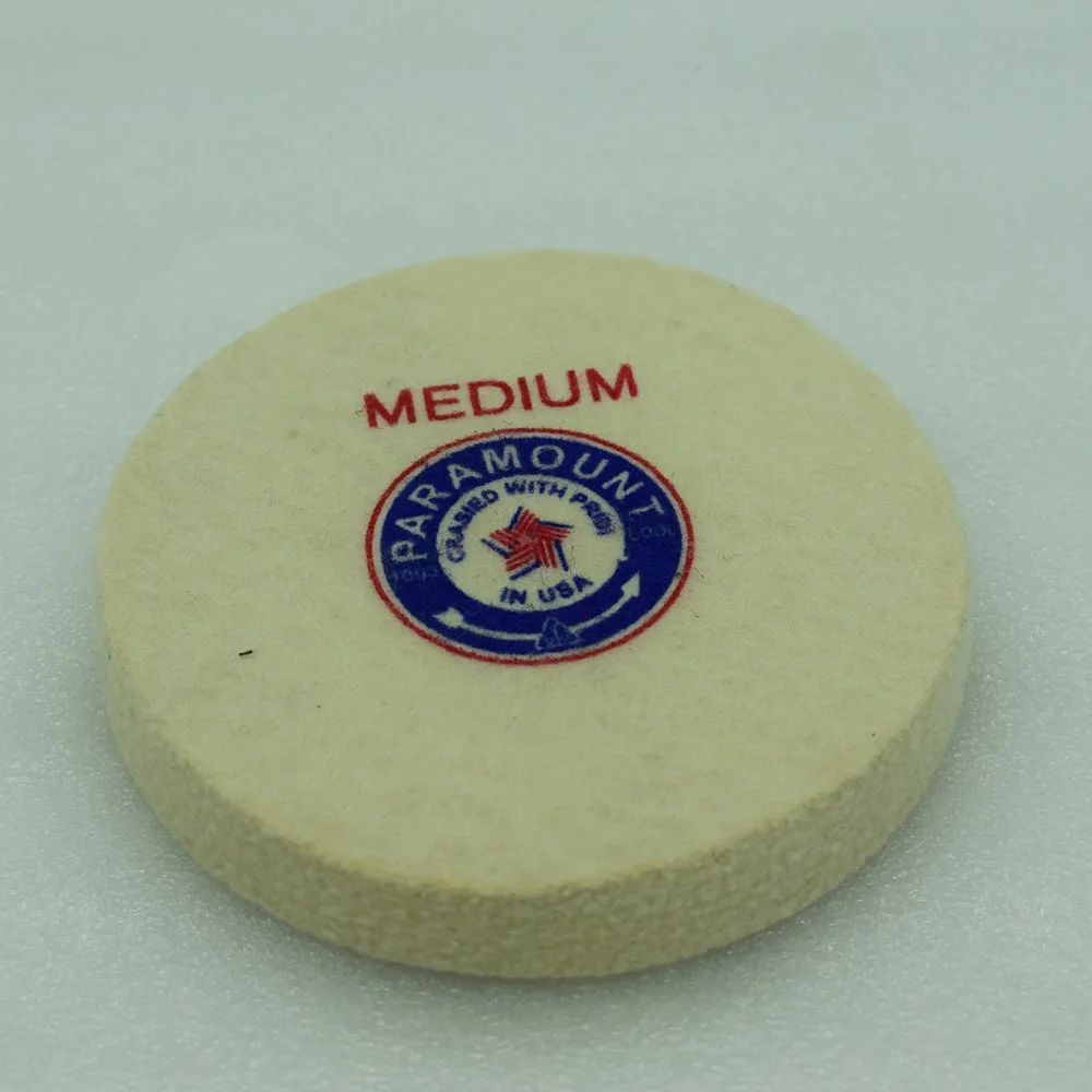 4" DIA 1/4" WIDE MEDIUM PARAMOUNT FELT WHEEL BUFFING PIN HOLE POLISHING