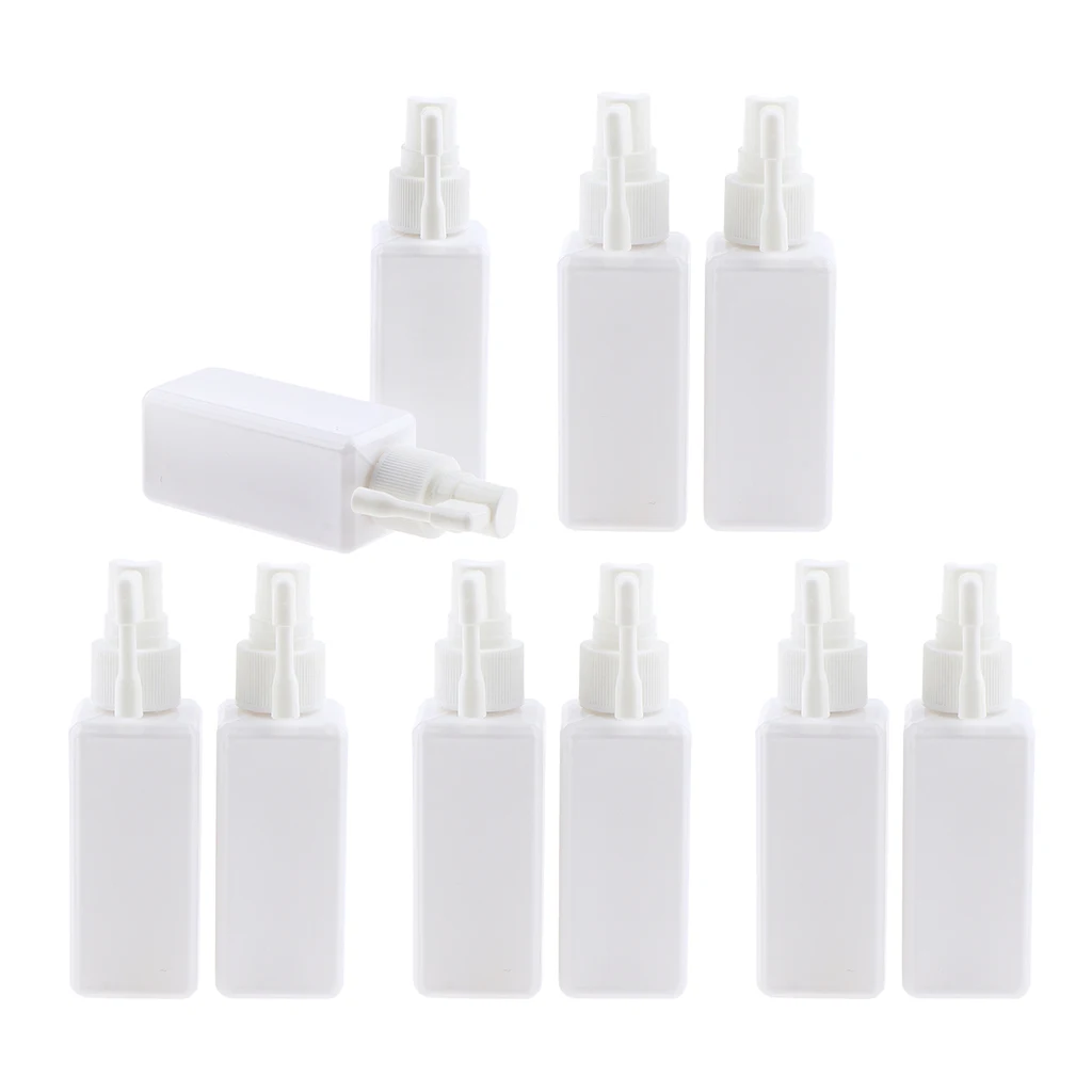 10Pcs Empty Nasal Spray Refillable Bottle Oral Care Mist Atomizer 50mL