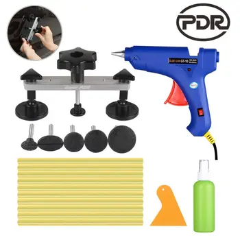 

PDR Tool Kit Paintless Dent Removal Car Body Repair Kit Pulling Bridge Dent Puller Adhesive Glue Removal Dent Auto Repair Tools