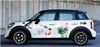 

Chinese Ink Painting Lotus Flower Car Styling Stickers Waterproof Whole Body Car Stickers Decoration Car Acessories