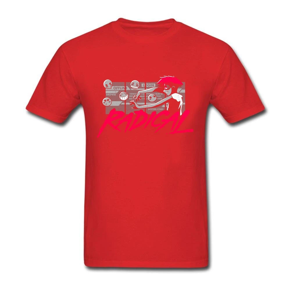 Стиль Мужчины футболки Ковбой Бибоп радикальных Эдвард с коротким рукавом из чистого хлопка футболка с круглым вырезом для взрослых Camisetas - Цвет: Красный