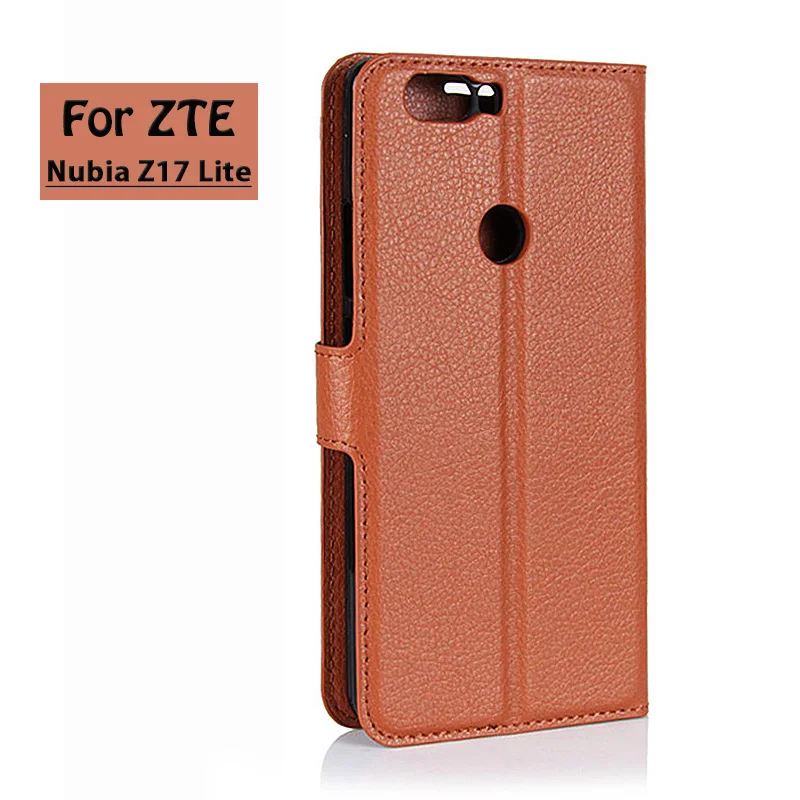 ZTE1347_4_Litchi Texture Wallet Leather Cover Case with Card Slots & Stand for ZTE Nubia Z17 Lite 5.5 inch
