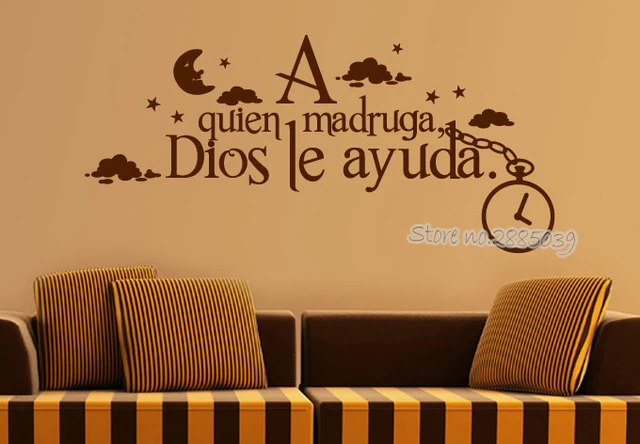 Cheap Wall Sticker Spanish Quote A quien madruga dios le ayuda Vinyl DIY Self-Adhesive Decal Wall Decals Living Room Dining Room LA602 Cheap Wall Sticker Spanish Quote A quien madruga dios le ayuda Vinyl DIY Self-Adhesive Decal Wall Decals Living Room Dining Room LA602