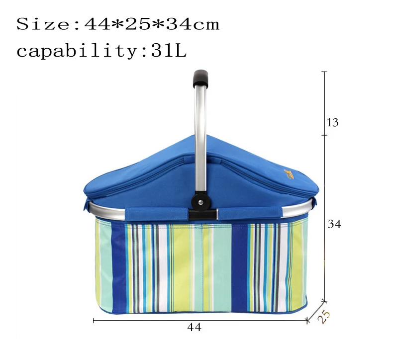 Apollo большая корзина для пикника с термоохлаждением, изолированная сумка-холодильник, 32Л, сумка для обеда, водонепроницаемая складная сумка для льда