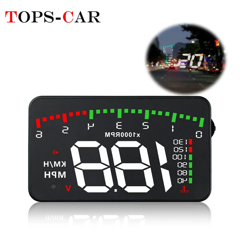 GEYIREN A900 автомобильный HUD OBD RPM метр дисплей на головке система предупреждения о превышении скорости автомобильные аксессуары сигнализация температуры воды|Проекционный дисплей| | АлиЭкспресс