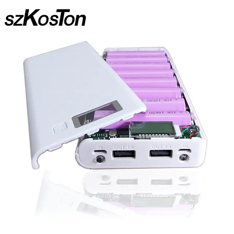 

1 Pcs White Power Bank Case for Samsung iPhone External Backup Battery Shell Travel essential Pack Charger Box Without Battery