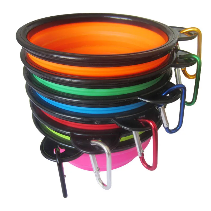 

DAINCHOUL Mini Black Edge Silicone Colorful Pets Bowls For Small Dogs And Cats Portable Pets Feeding Bowl Pet Supplies