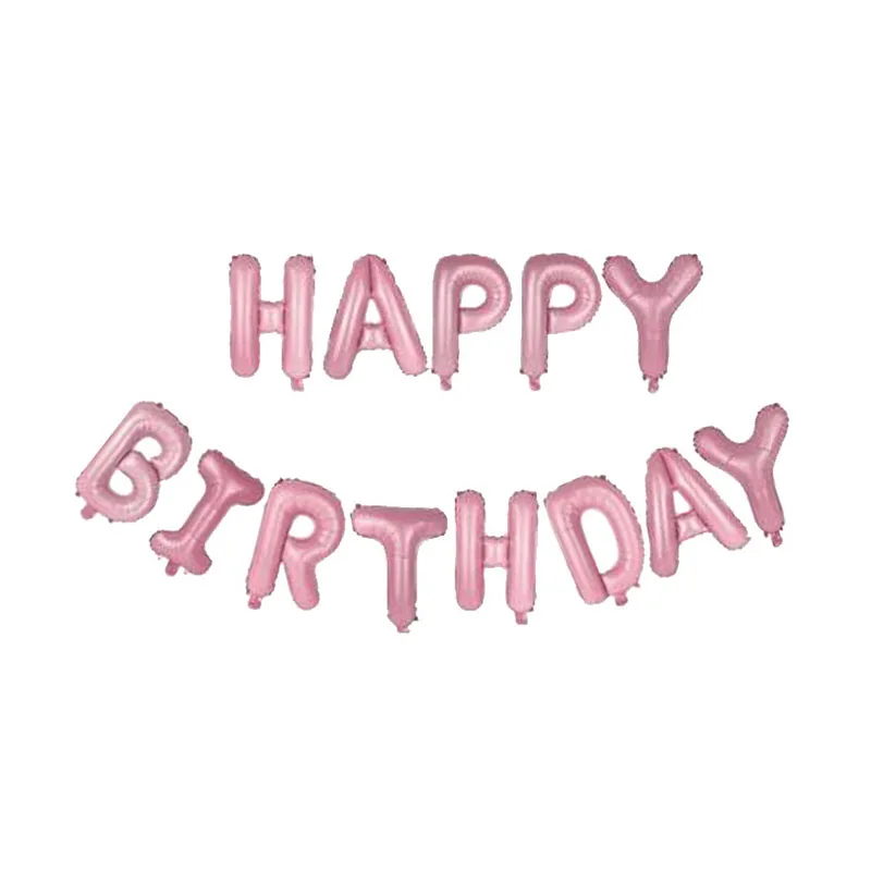 13 шт./компл. фольгированные буквы «С Днем Рождения» воздушные шары Baby Shower поставки 16 дюймов на день рождения праздничные украшения из шаров для воздушных шаров - Цвет: Pink