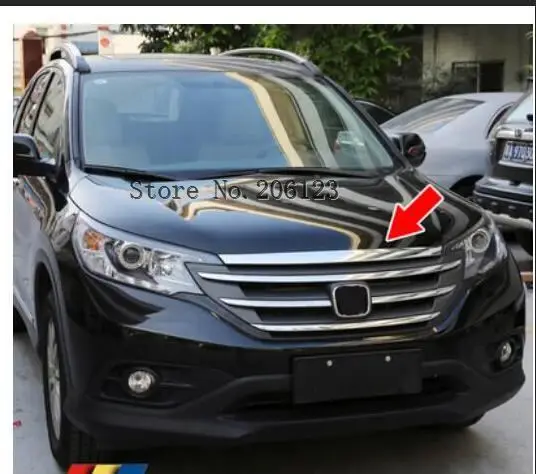 Для Honda CRV 2012 2013 ABS хромированные передние грили декоративное покрытие рамка Отделка Декоративные решетки полосы молдинги