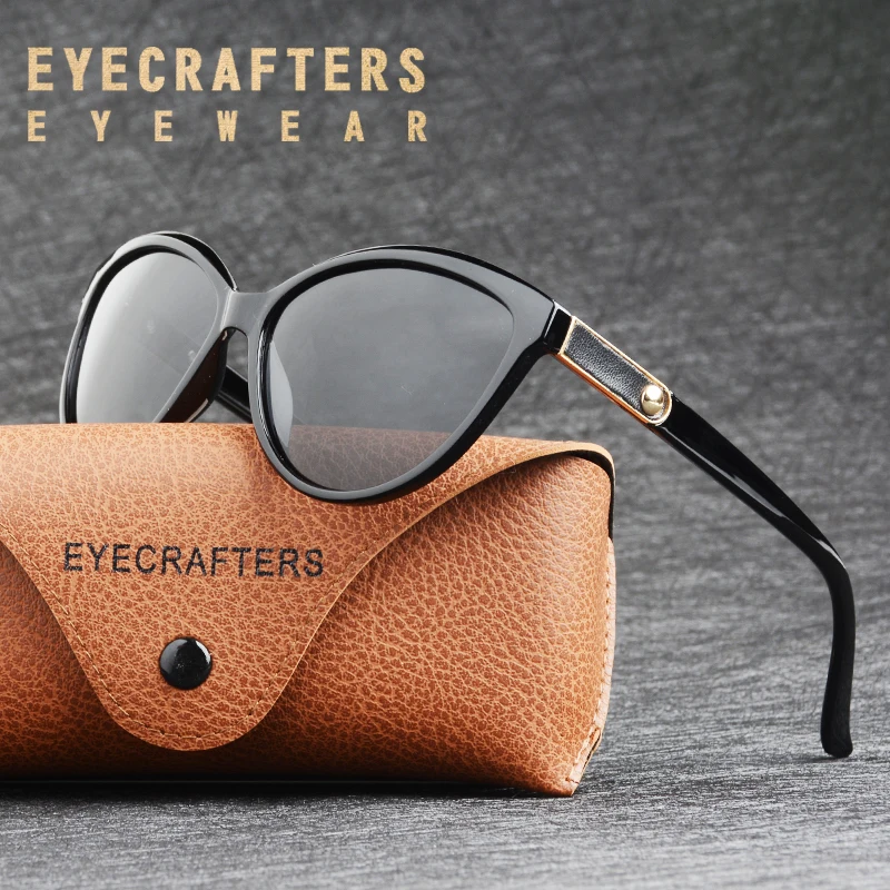 

Luxury HD Polarized Women Sunglasses Fashion Ladies Vintage Brand Design Cat Eye Woman Female Black Sun Glasses oculos Eyewear