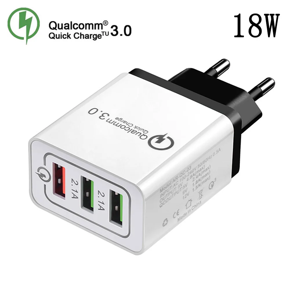 18 Вт USB зарядное устройство quick charge 3 0 для iPhone X 8 7 iPad быстрое настенное Samsung Note 9 S10 Plus
