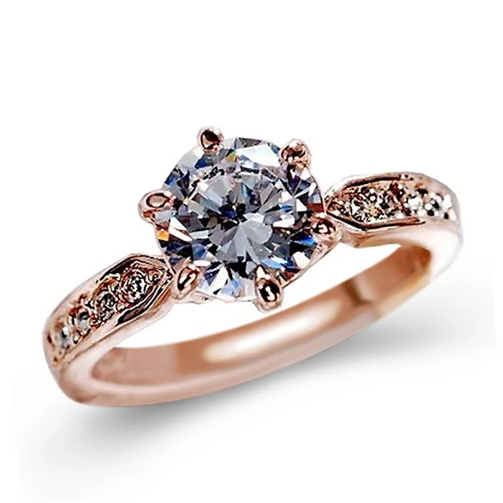 

1.75ct AAA Zircon Engagement Rings for women Rose gold color Wedding rings female anel Austrian Crystals Jewelry top quality