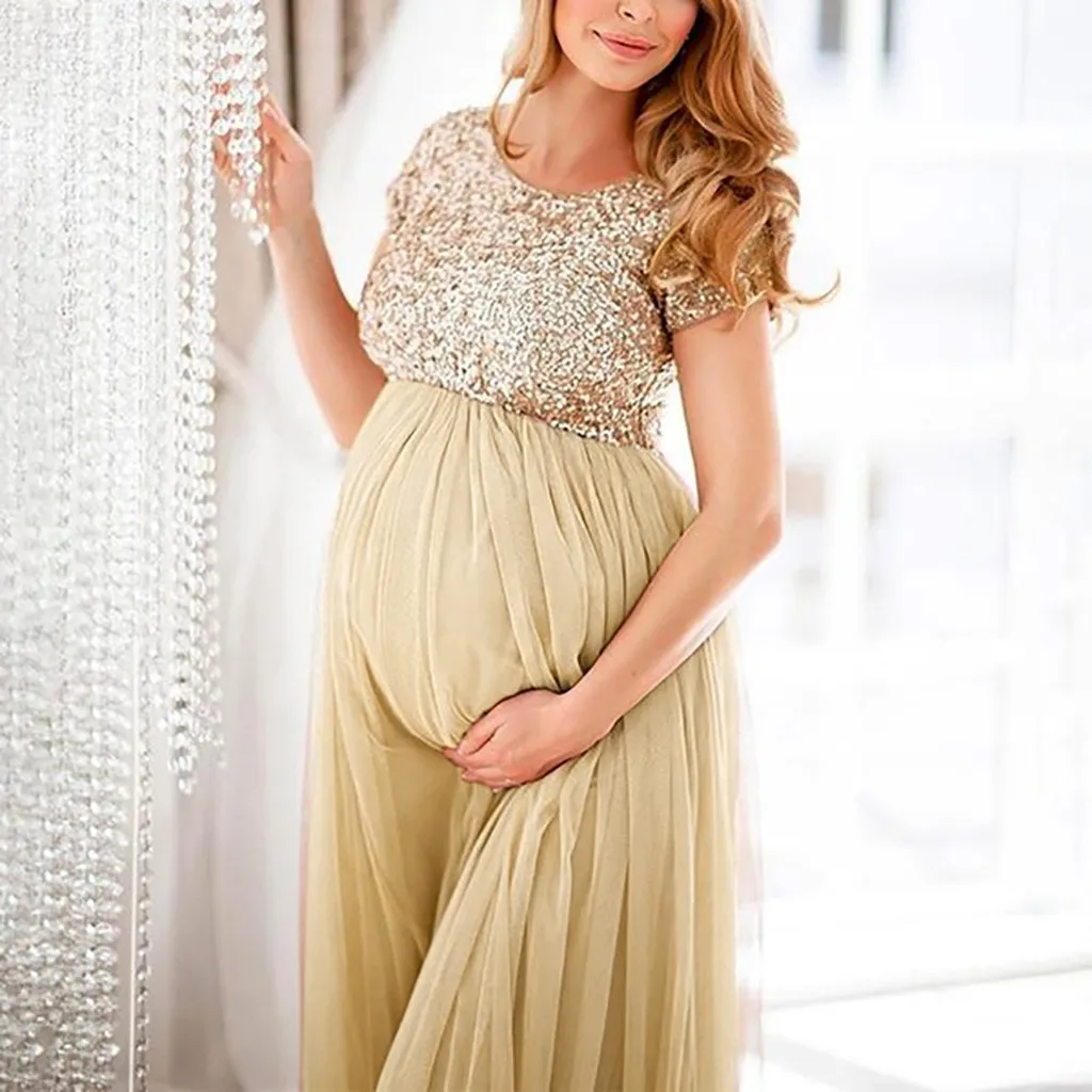 

Pregnancy Dress Women Photography Photo Props Fancy Popular Long Maxi Long Sequin Gown Maternity Dress Fancy Studio Clothes