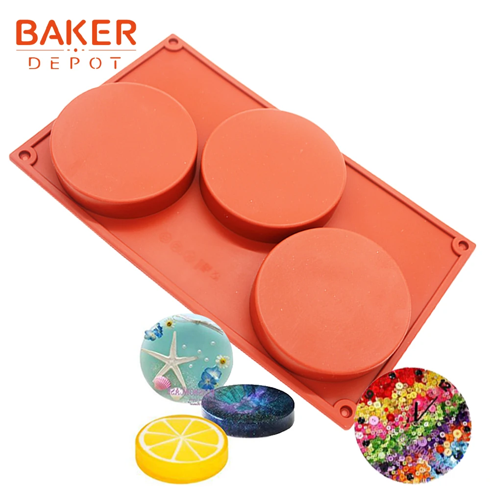 BAKER DEPOT силиконовая форма для формы для изготовления мыла, шоколада, круглая форма для выпечки торта, Форма мыла ручной работы для пудинга и желе, форма для выпечки кондитерских изделий