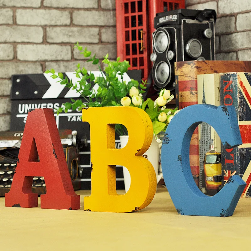 

18cm/7" Wooden Letters Uppercase English Letters Home Decoration Garden Wedding Decorative Alphabet Environmentally Letters