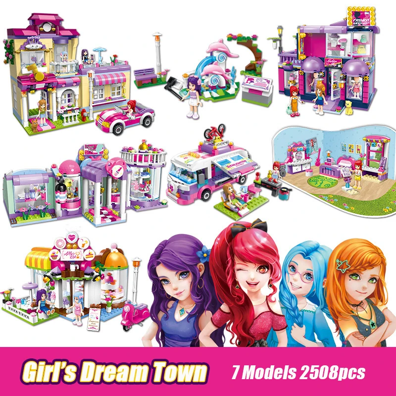 2611 628pcs Girl's Dream Town Constructor Model Kit Blocks Compatible LEGO Bricks Toys for Boys Girls Children Modeling 2611 628pcs Girl's Dream Town Constructor Model Kit Blocks Compatible LEGO Bricks Toys for Boys Girls Children Modeling